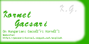 kornel gacsari business card